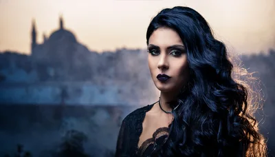 Portrait Of A Mysterious Woman With Dark Makeup