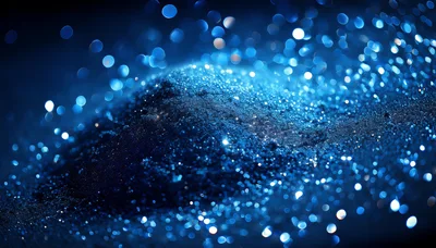 Abstract Blue Glitter Background With Bokeh Light Effects