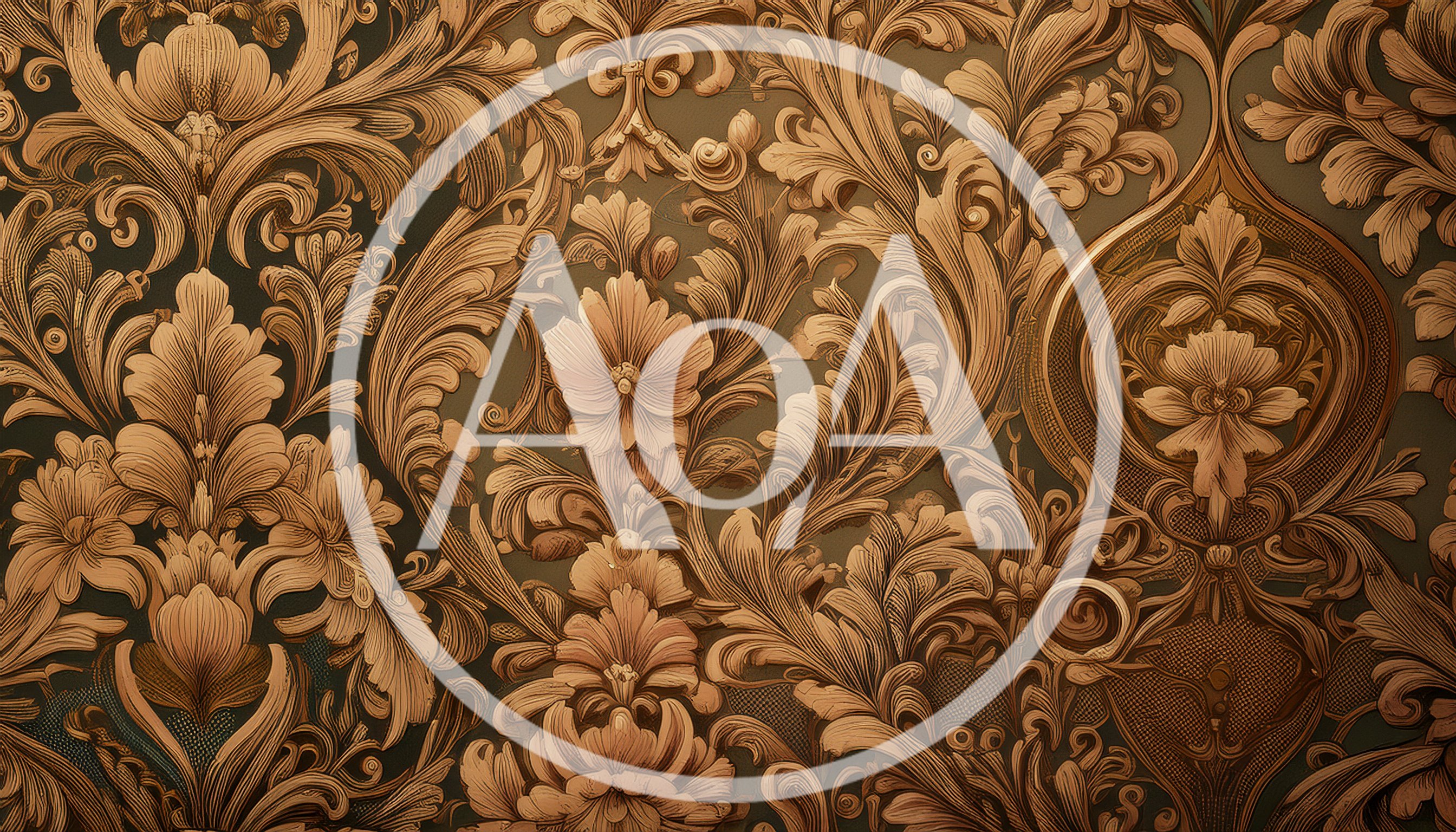 Ornate Baroque Damask Floral Wallpaper Pattern