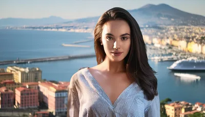 Portrait Of A Beautiful Woman In Naples Italy