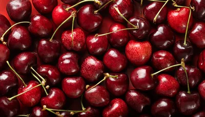 Fresh Ripe Red Cherries Background