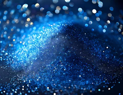 Abstract Blue Glitter Background With Bokeh Light Effects