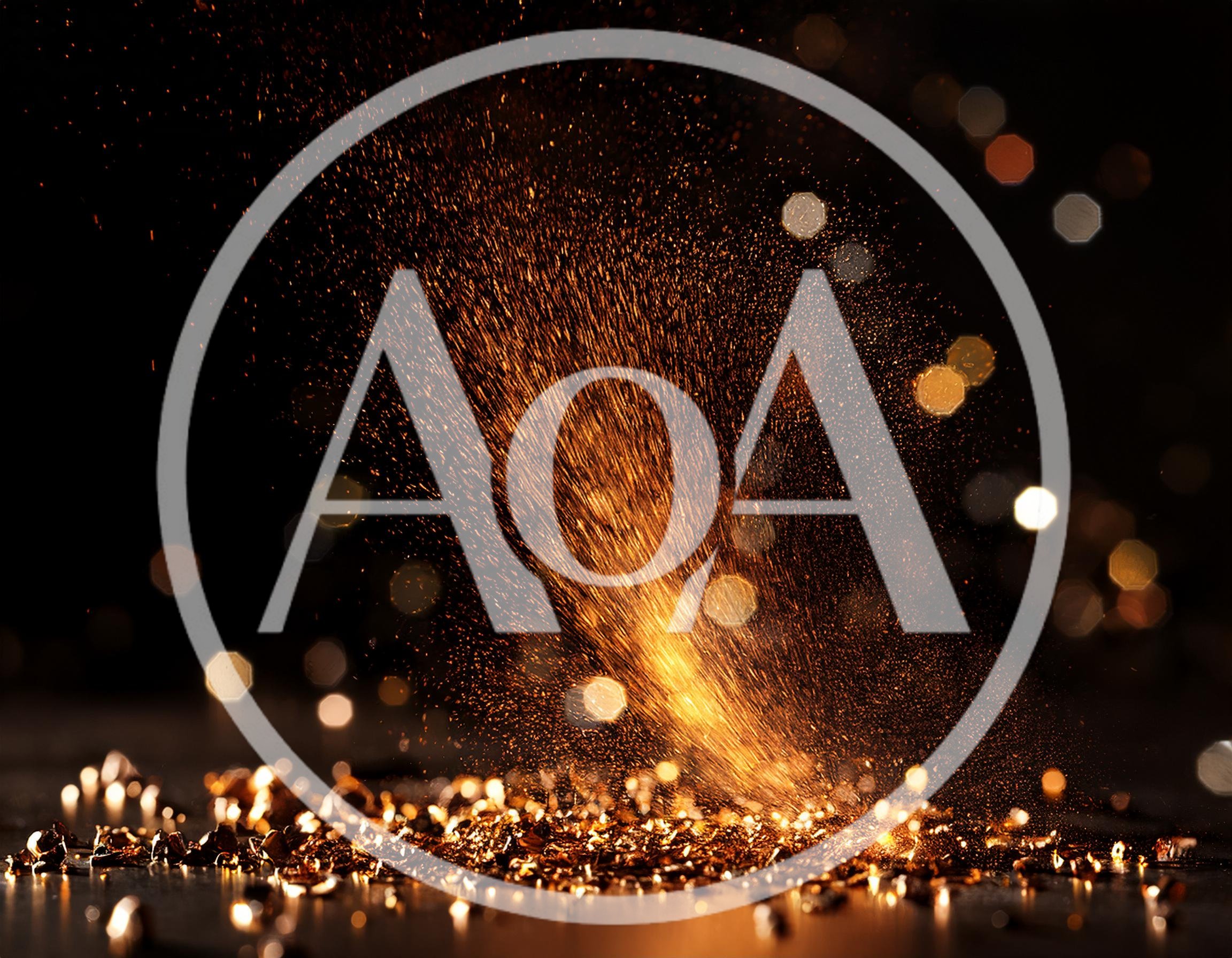 Golden Sparks Erupting From Metal Grinding Process