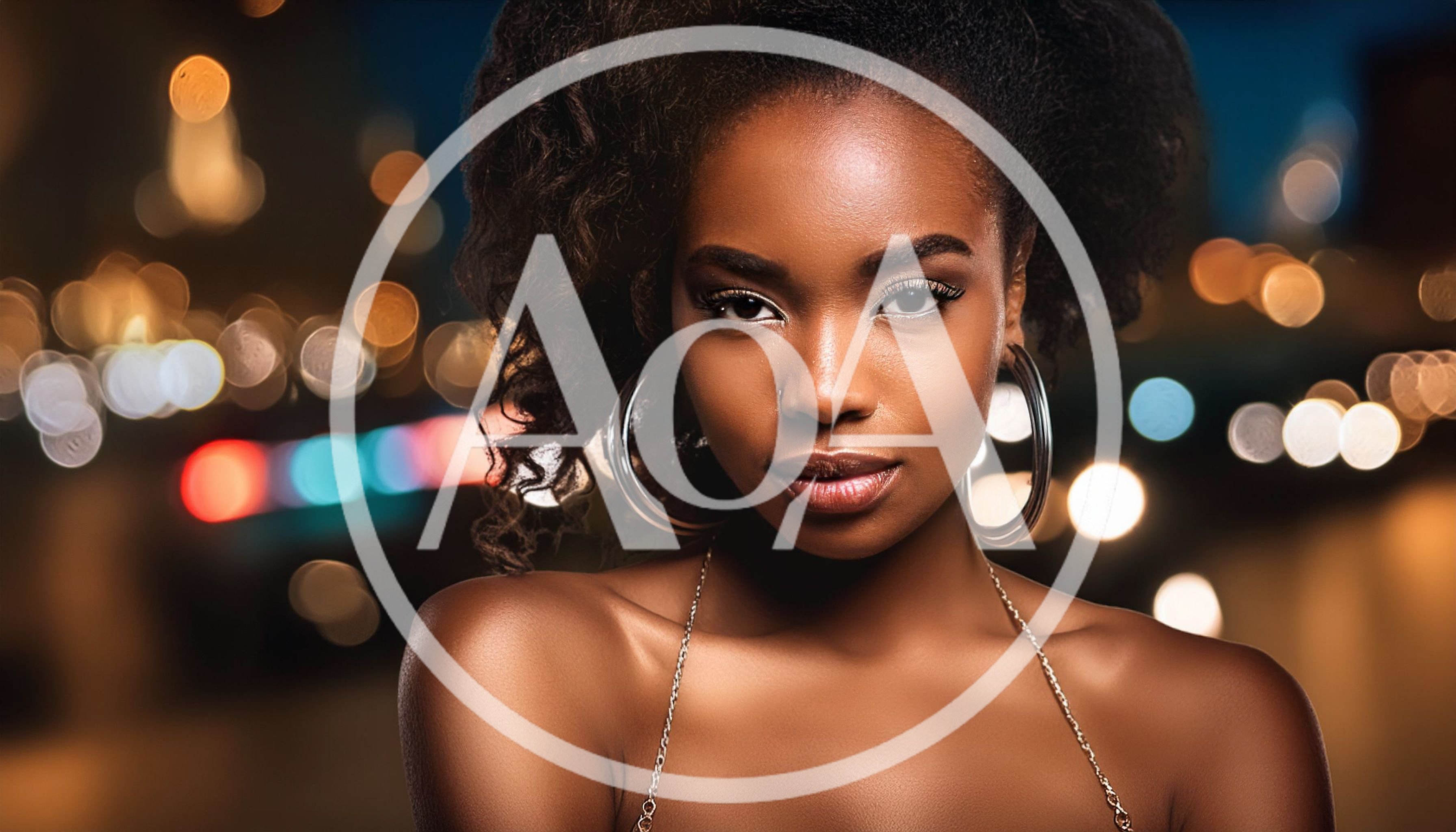 Portrait Of A Beautiful Young Woman With Hoop Earrings