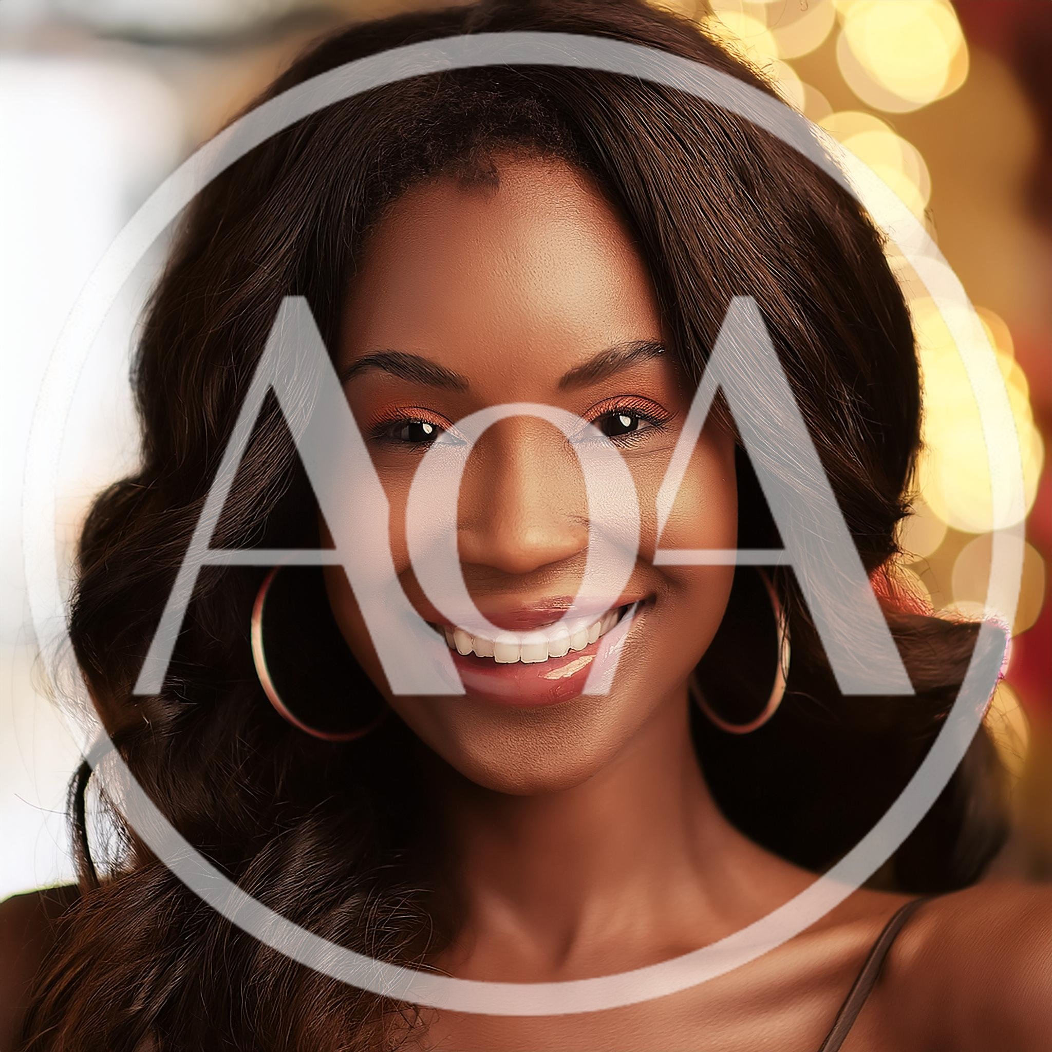 Portrait Of A Smiling Young Woman With Hoop Earrings