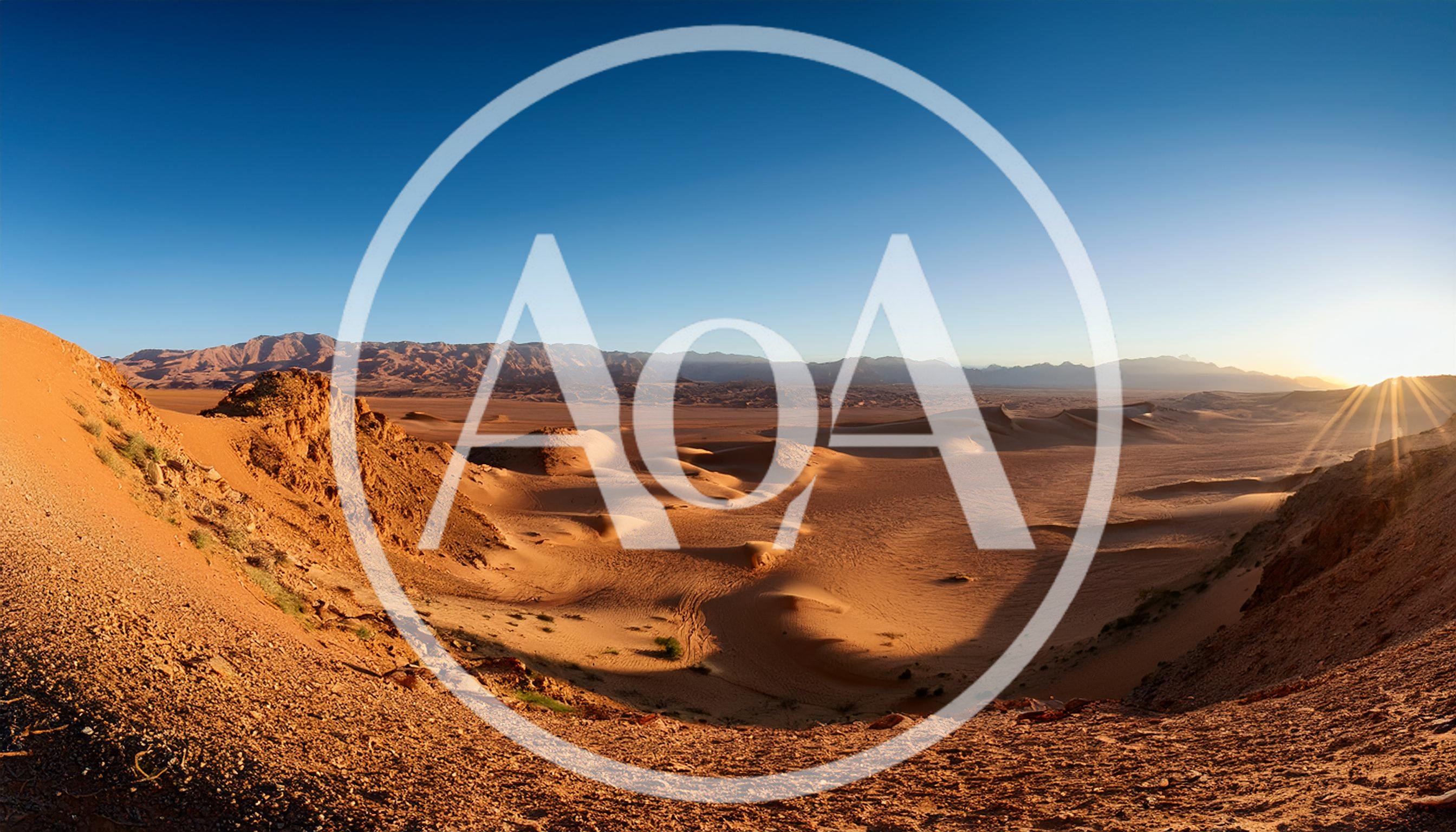 Panoramic View Of Wadi Rum Desert At Sunset