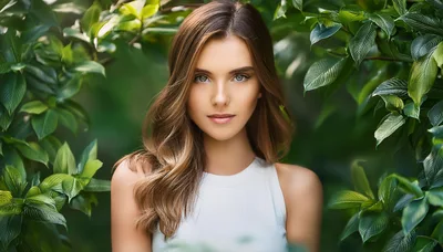 Portrait Of A Young Woman In Nature