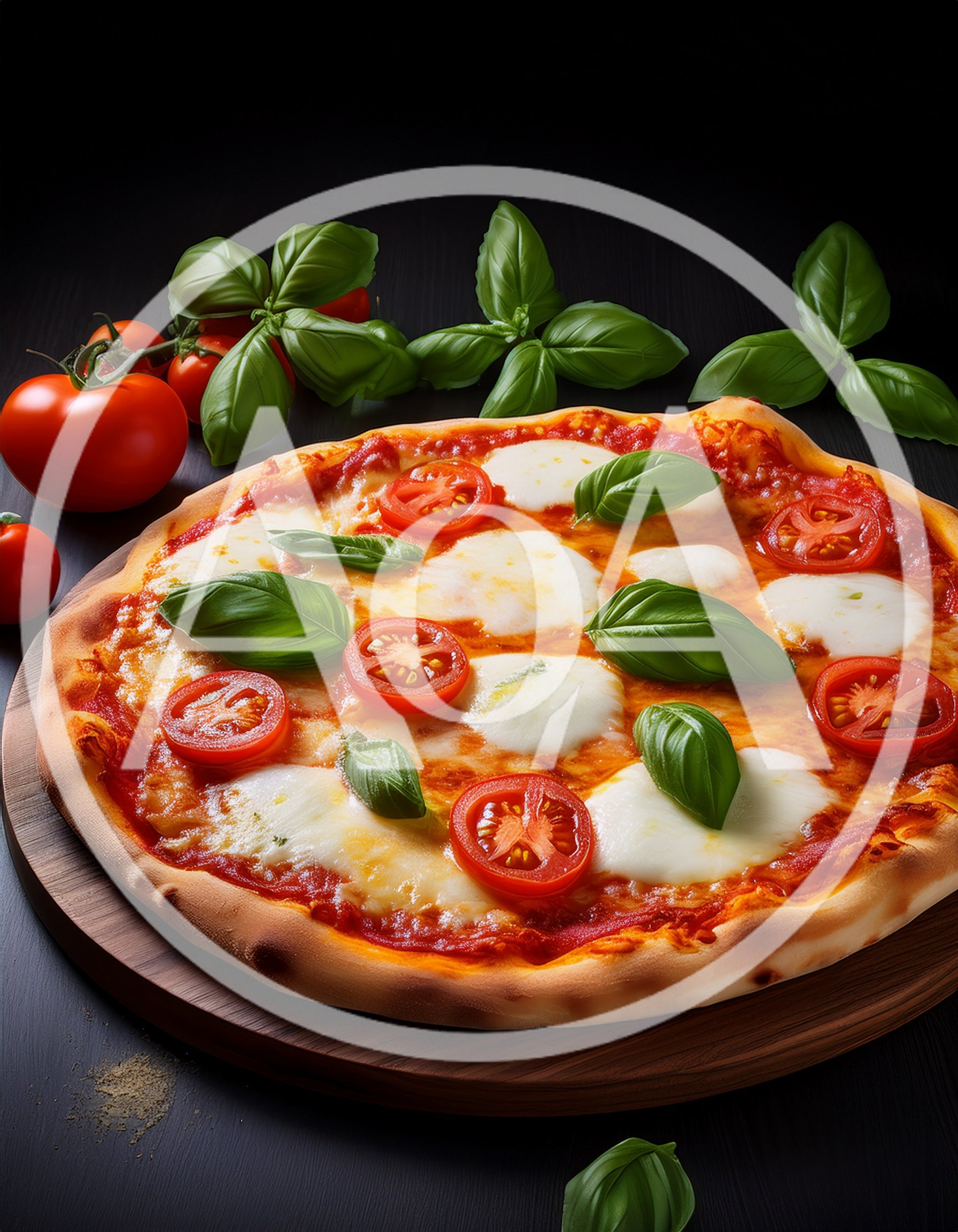 Fresh Margherita Pizza With Basil And Tomatoes