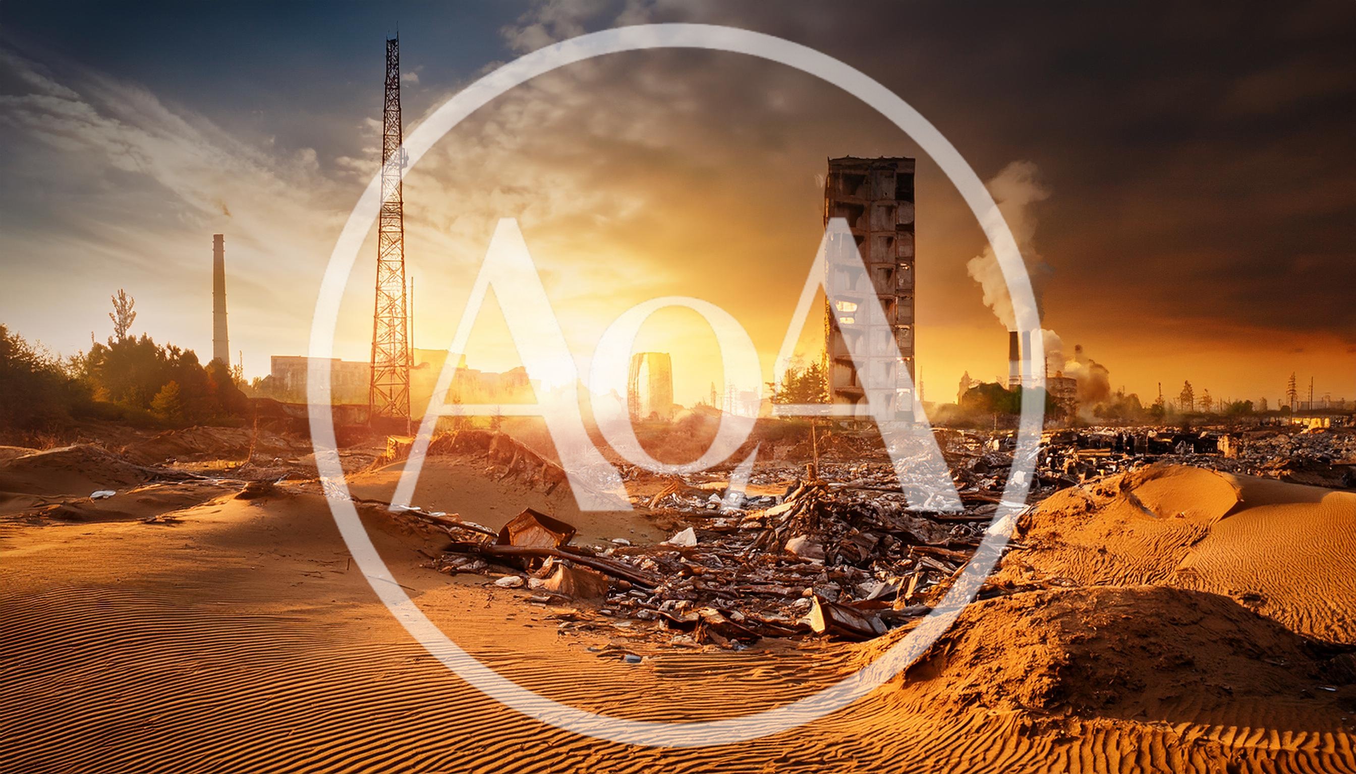 Post-Apocalyptic Industrial Wasteland With Ruined Buildings