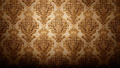Ornate Gold Damask Wallpaper Pattern Background