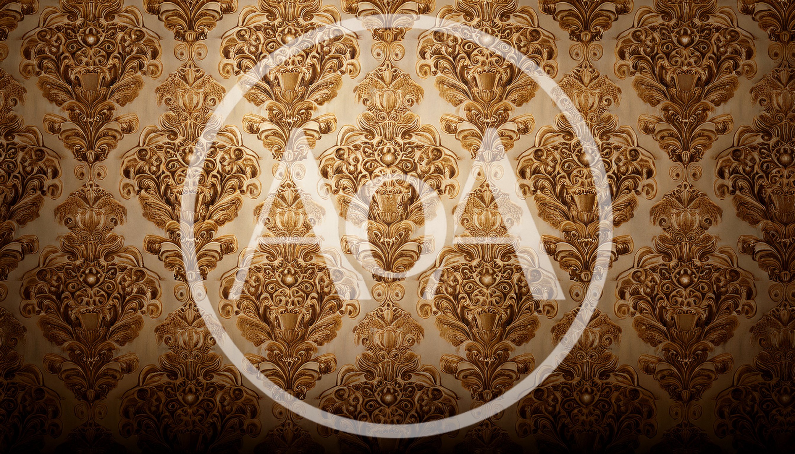 Ornate Gold Damask Wallpaper Pattern Background