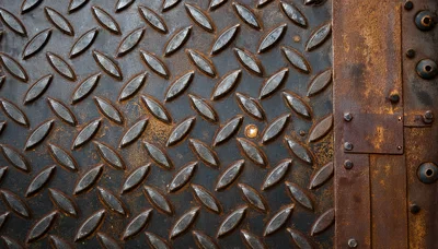 Industrial Diamond Plate Metal Texture With Rust