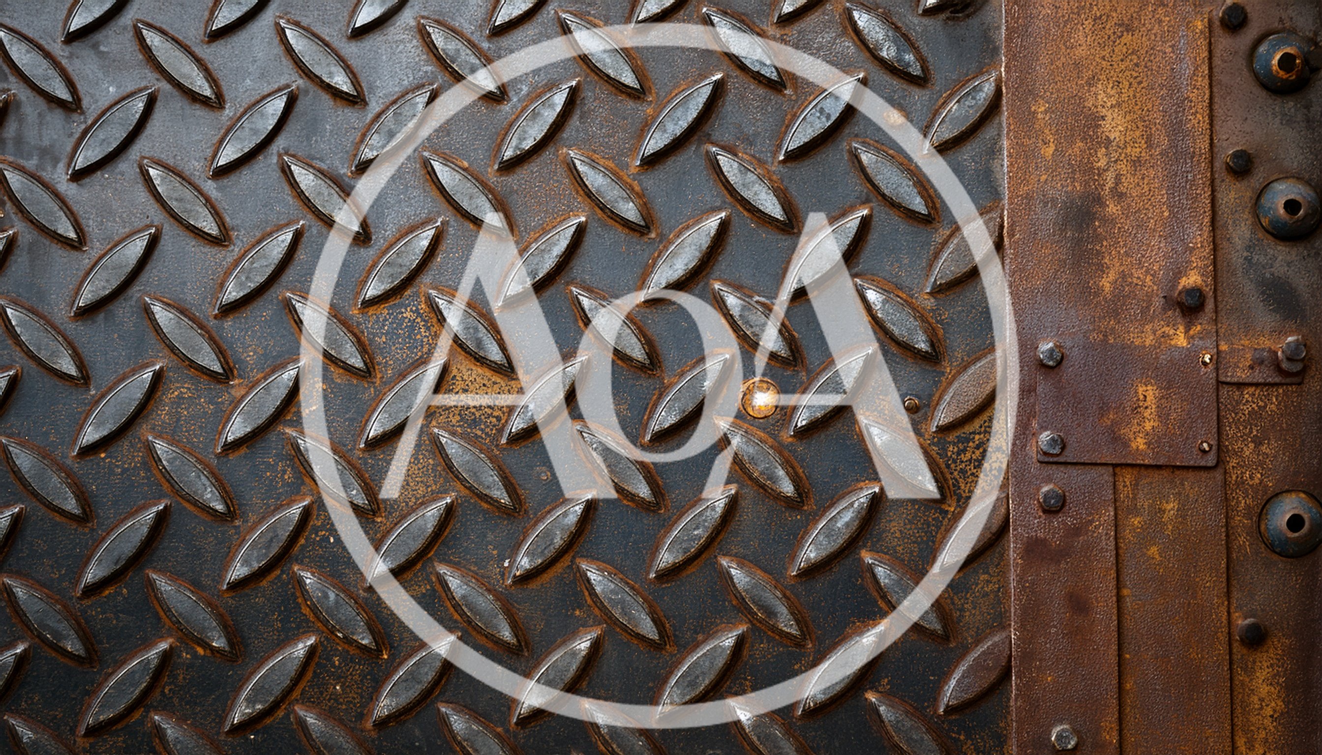 Industrial Diamond Plate Metal Texture With Rust