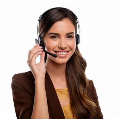 Friendly Customer Service Representative Wearing A Headset