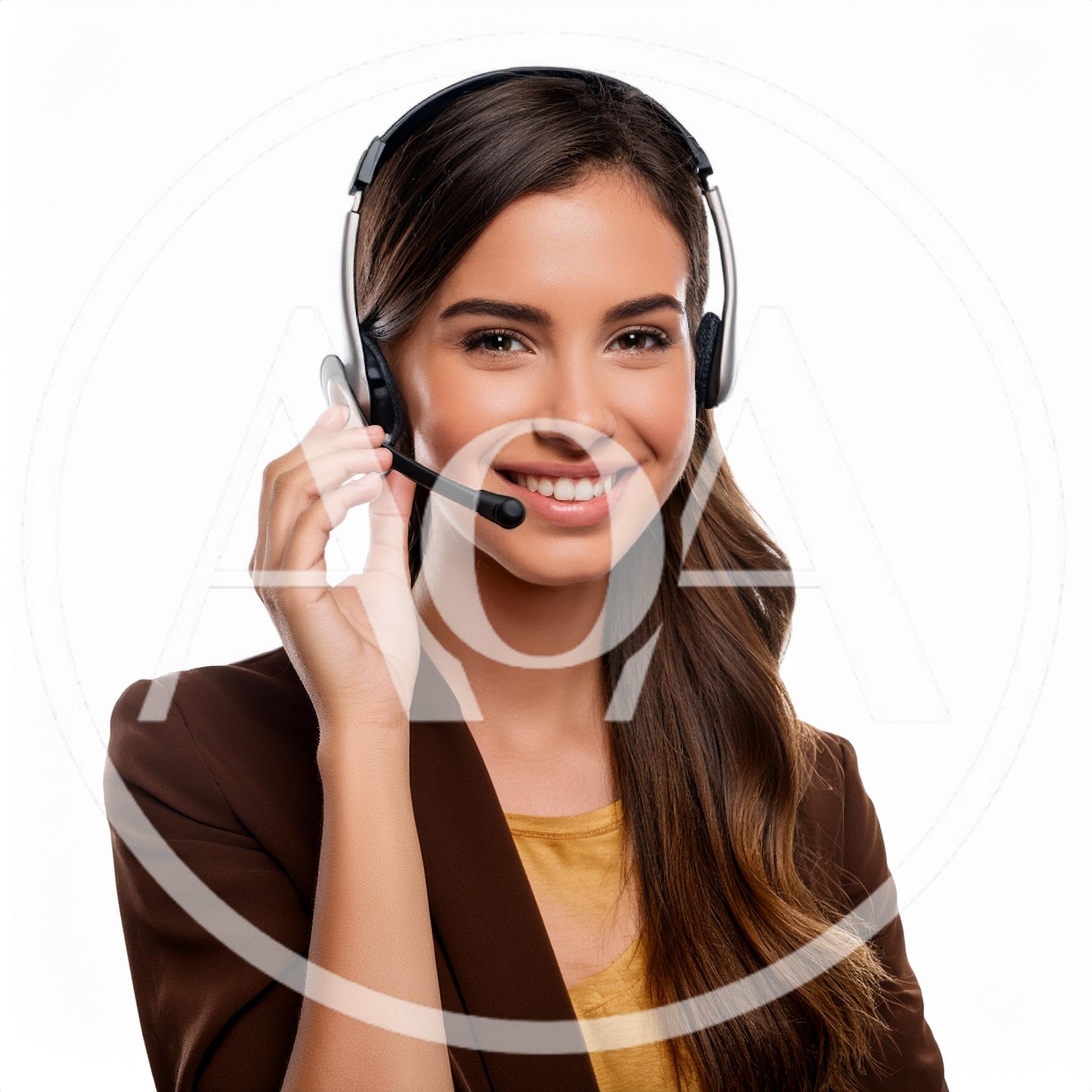 Friendly Customer Service Representative Wearing A Headset