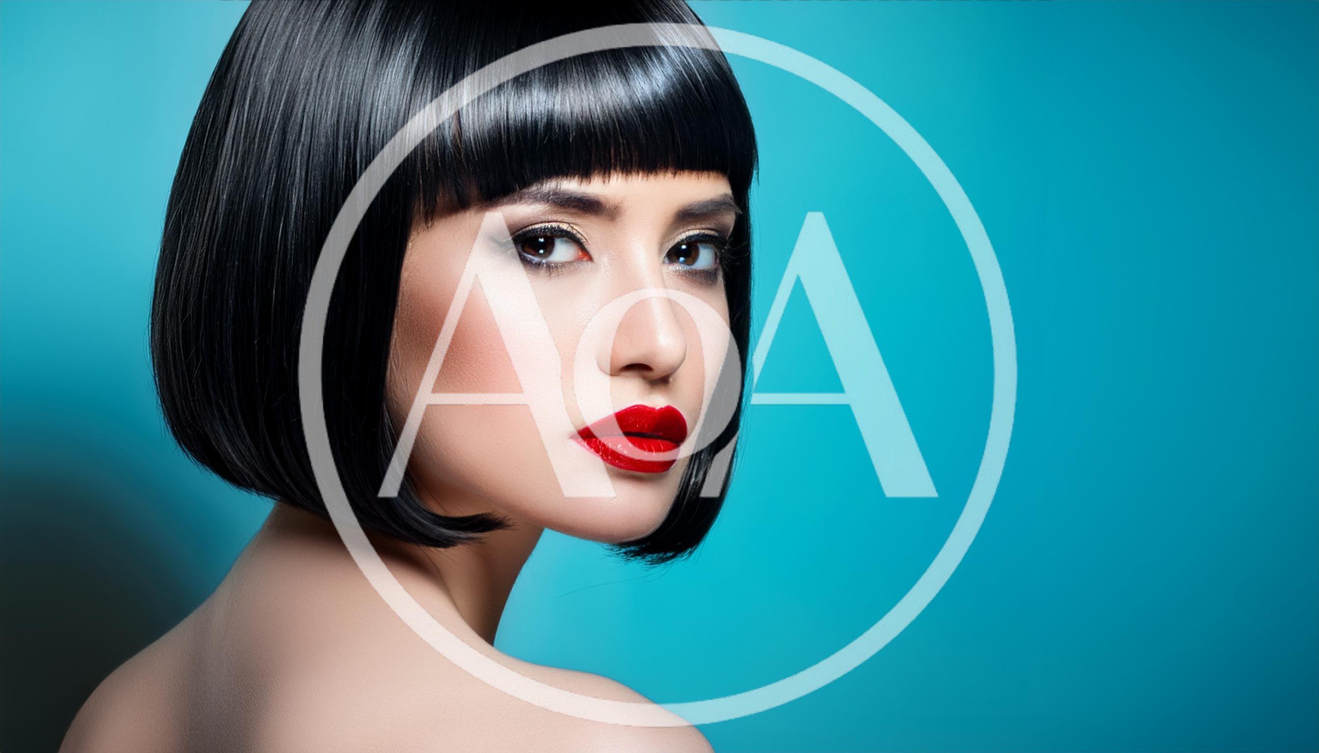 Portrait Of A Beautiful Woman With Bob Haircut