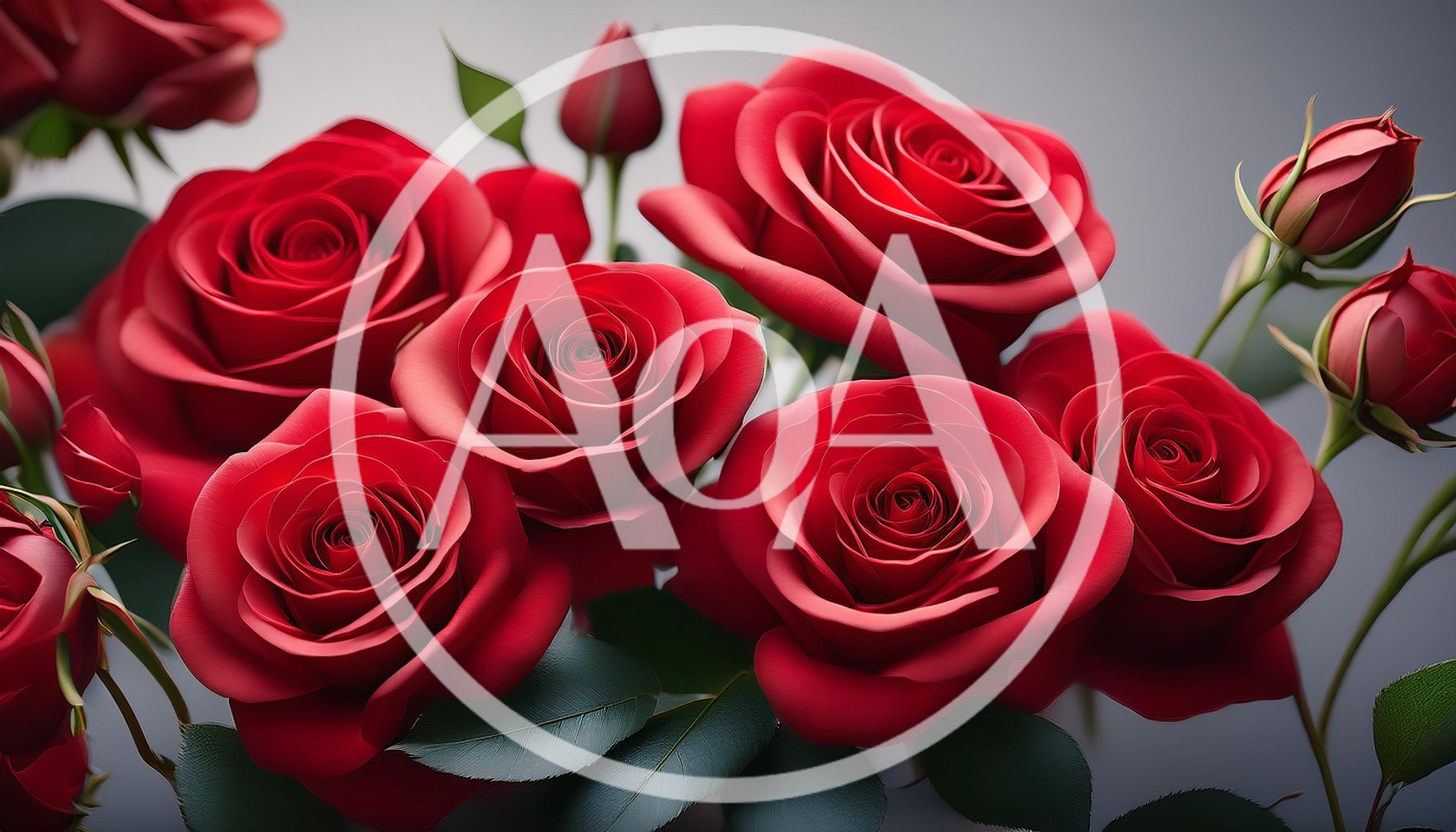 Bouquet Of Vibrant Red Roses With Green Leaves