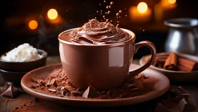 Rich Hot Chocolate In A Ceramic Cup