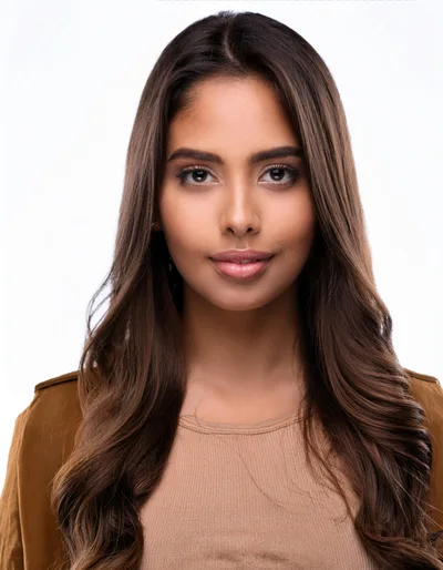Portrait Of A Beautiful Young Woman With Long Hair