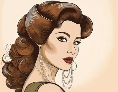 Vintage Style Illustration Of A Glamorous Woman