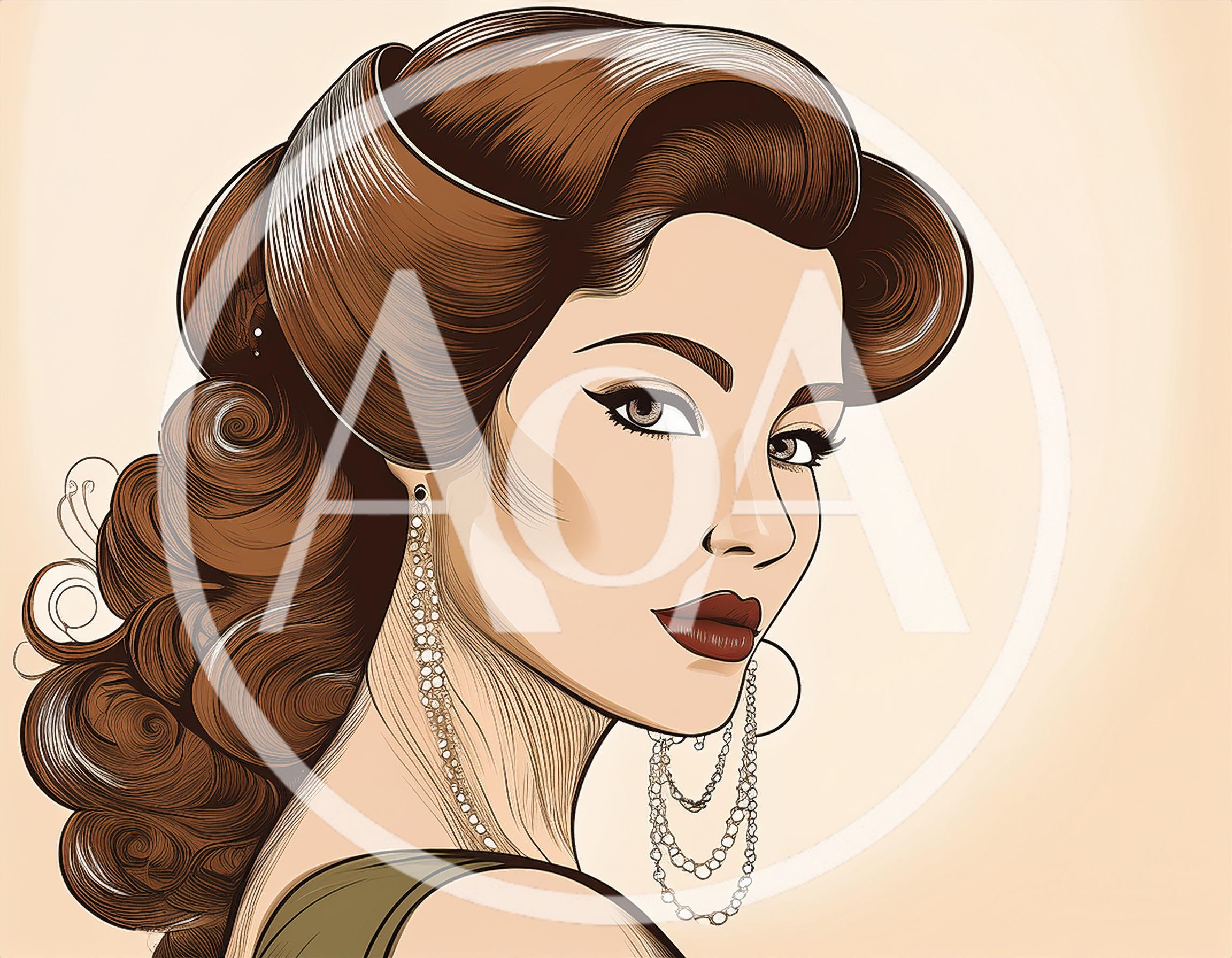 Vintage Style Illustration Of A Glamorous Woman