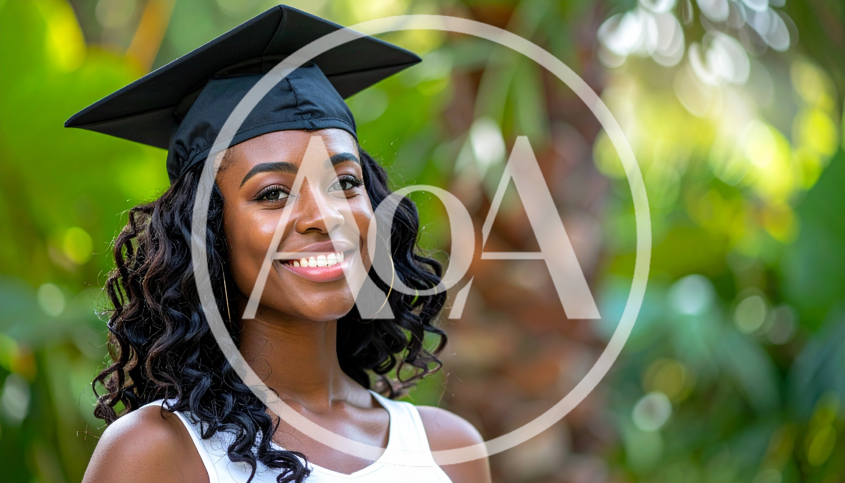 Portrait Of A Smiling Young Woman Wearing Graduation Cap