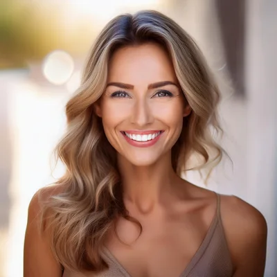 Portrait Of A Smiling Blonde Woman