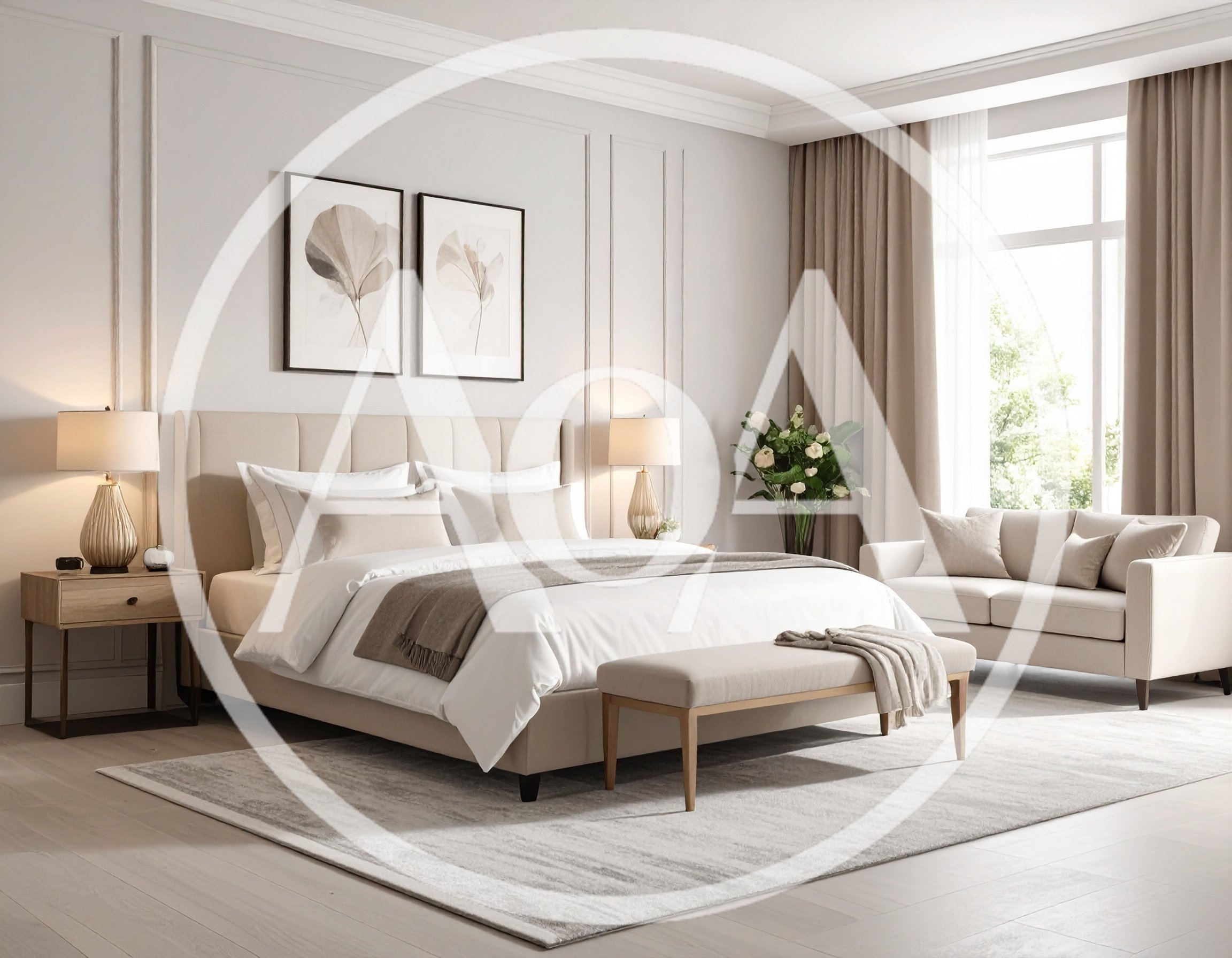 Modern Neutral Bedroom Interior With Elegant Furniture