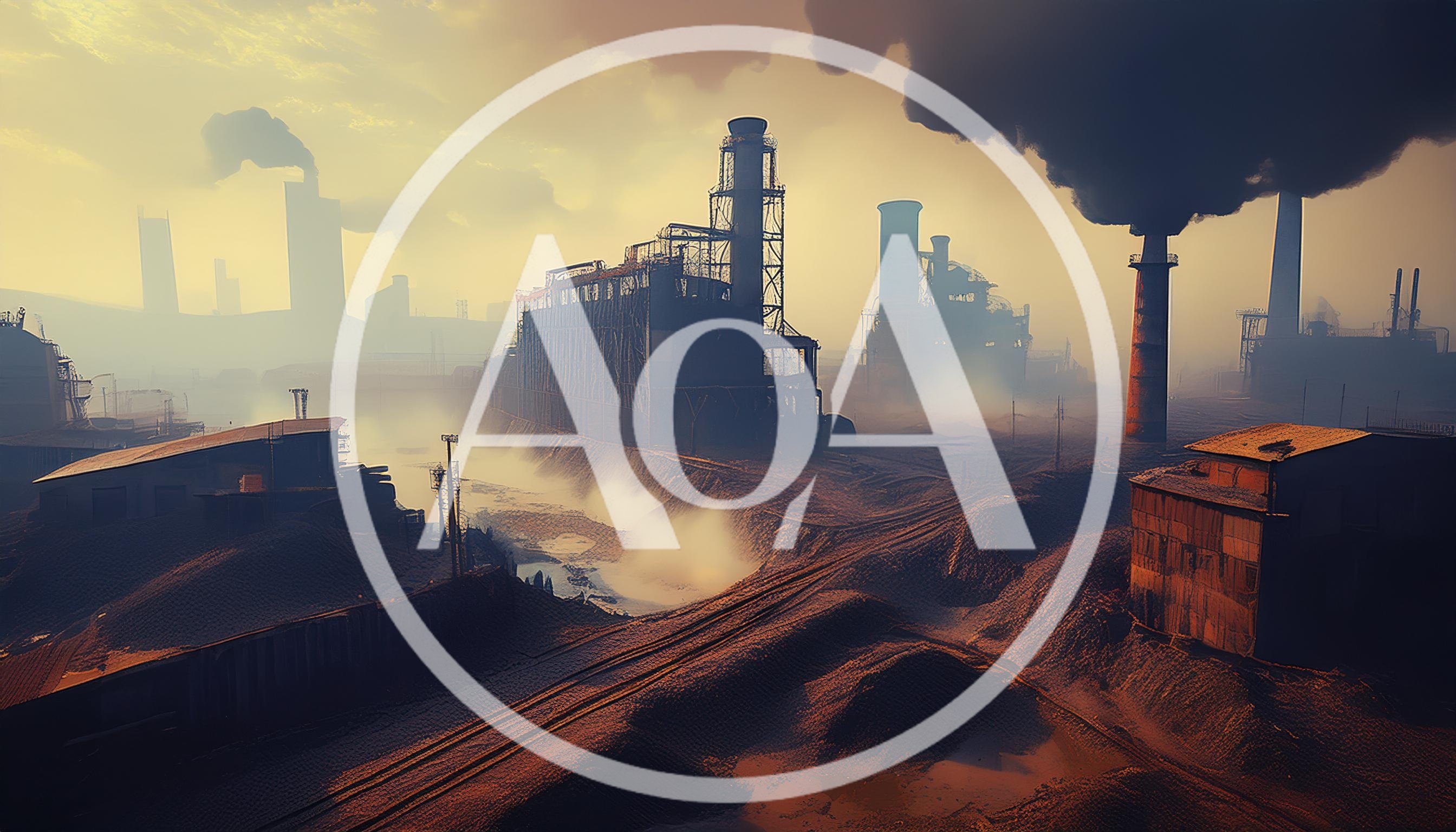 Industrial Factory Complex With Heavy Smoke Pollution