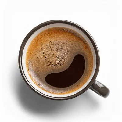 Top Down View Of A Cup Of Black Coffee