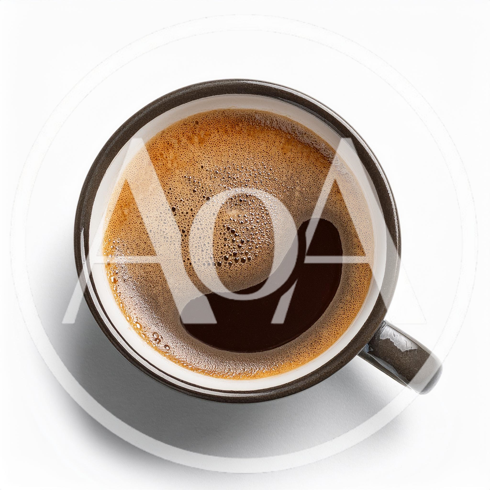 Top Down View Of A Cup Of Black Coffee