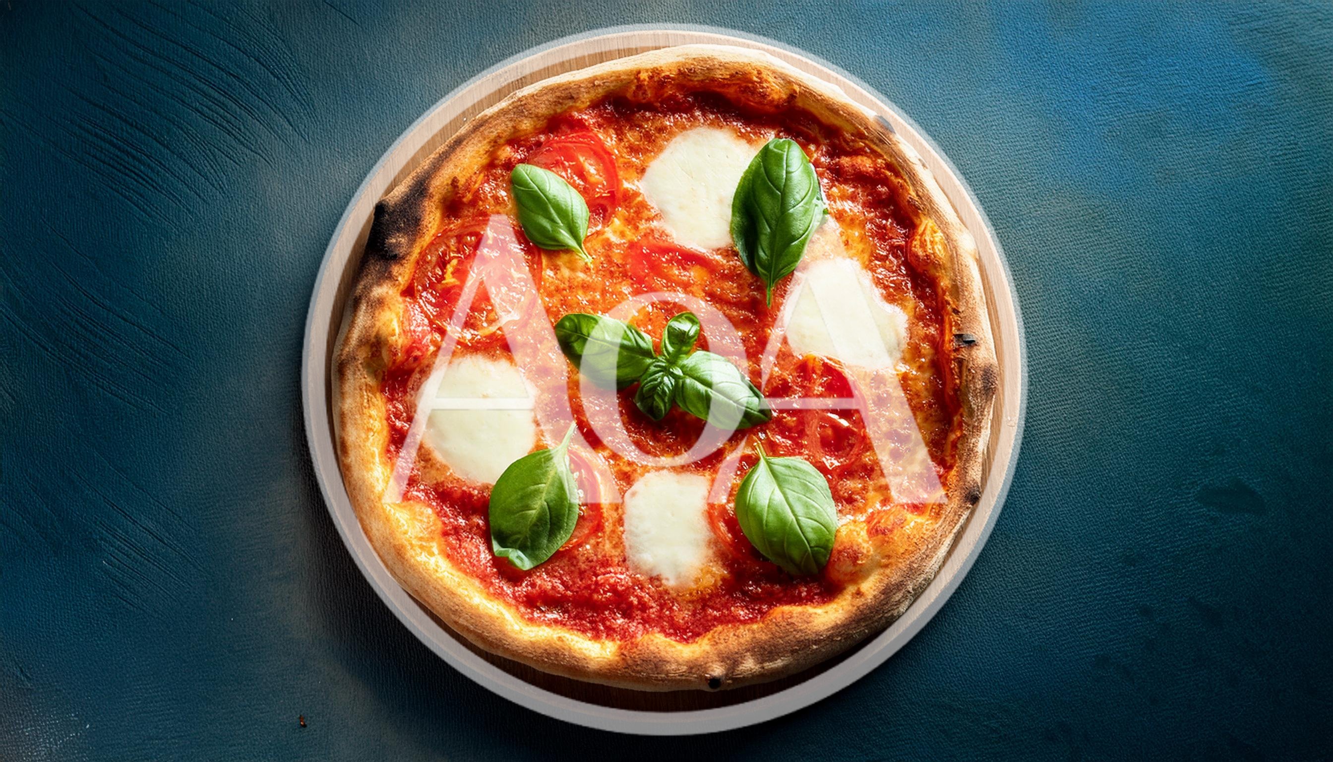 Fresh Margherita Pizza On A Wooden Serving Board