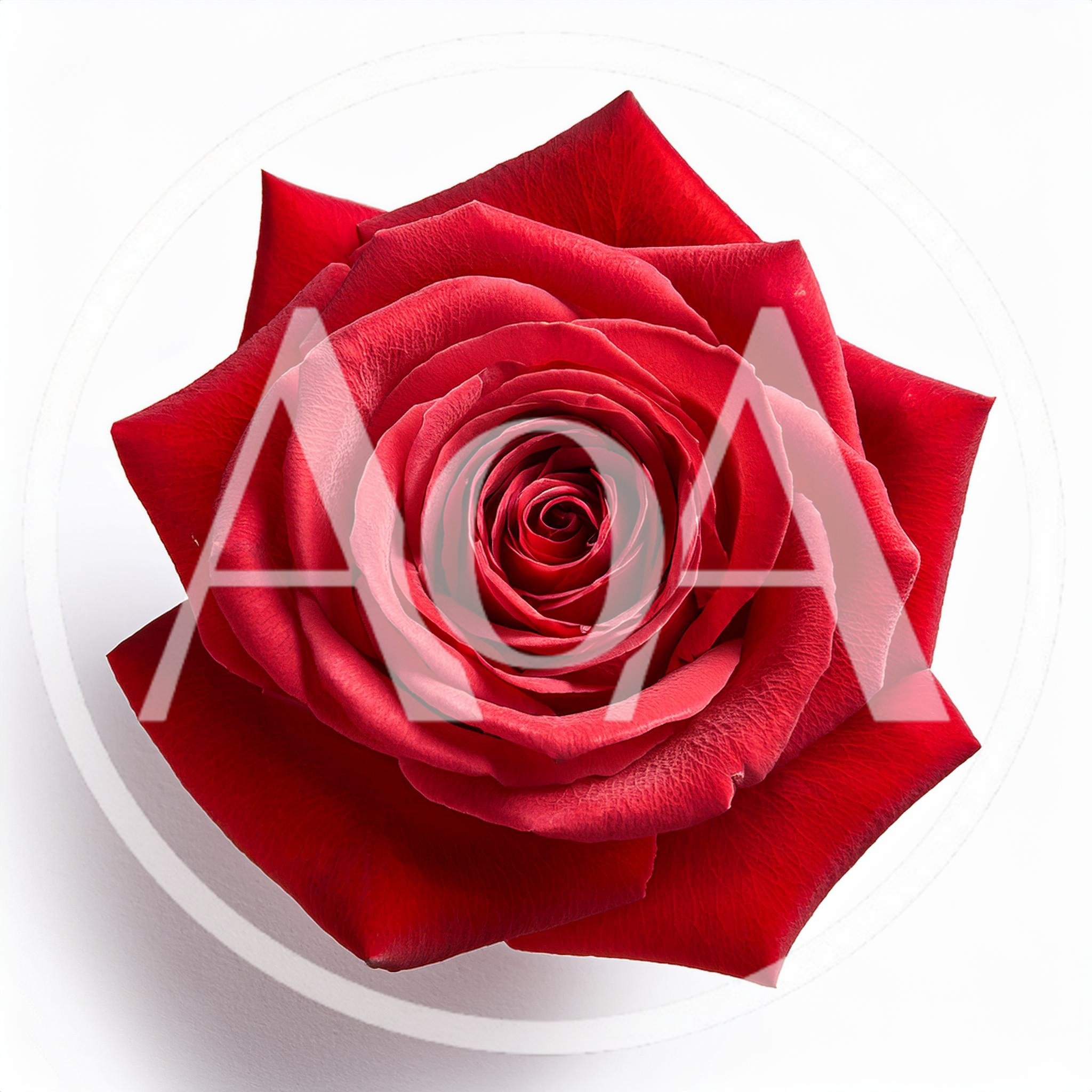 Single Vibrant Red Rose Bloom Isolated On White