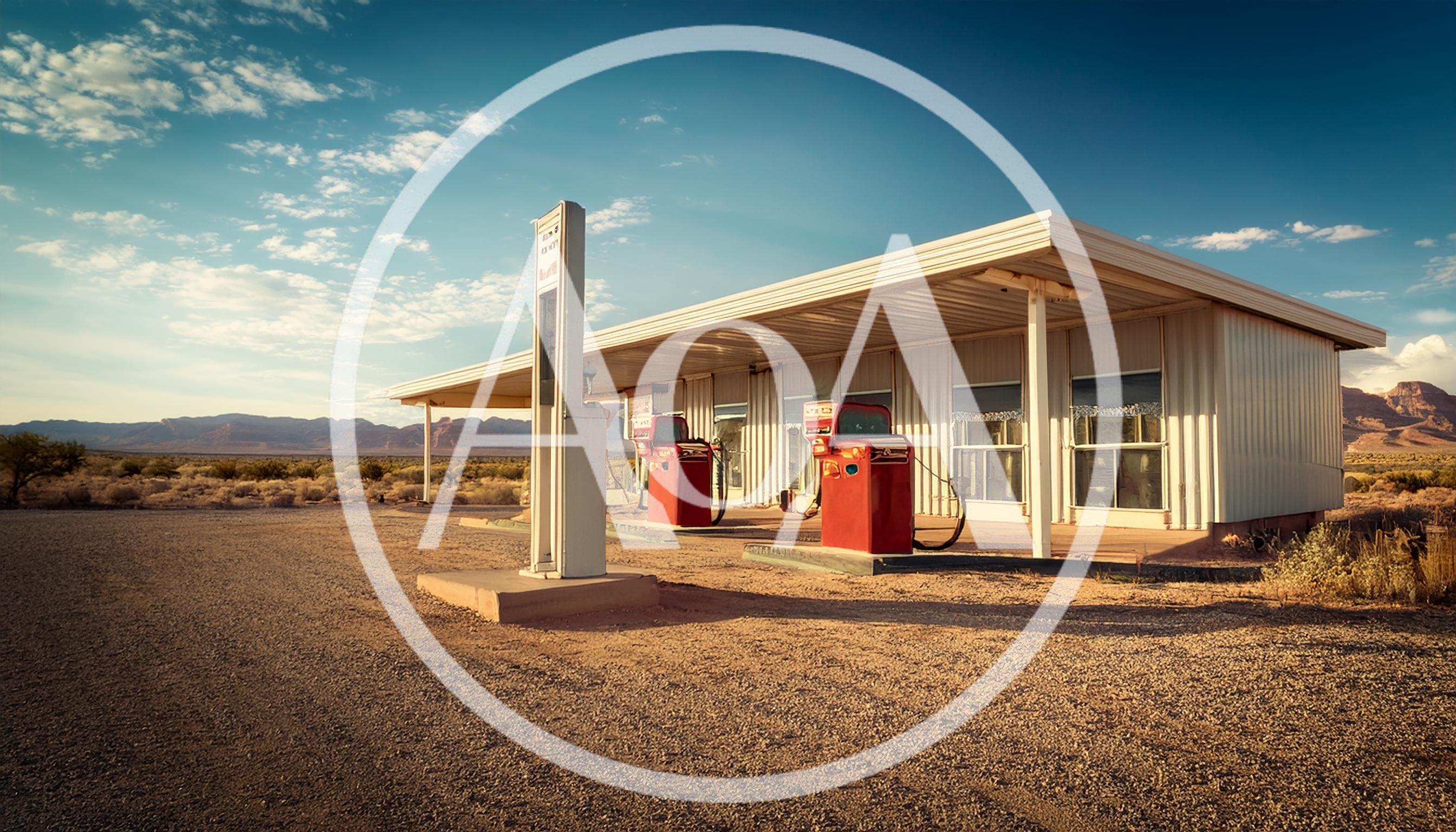 Abandoned Vintage Gas Station In The Desert