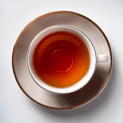Top Down View Of A Tea Cup On A Saucer
