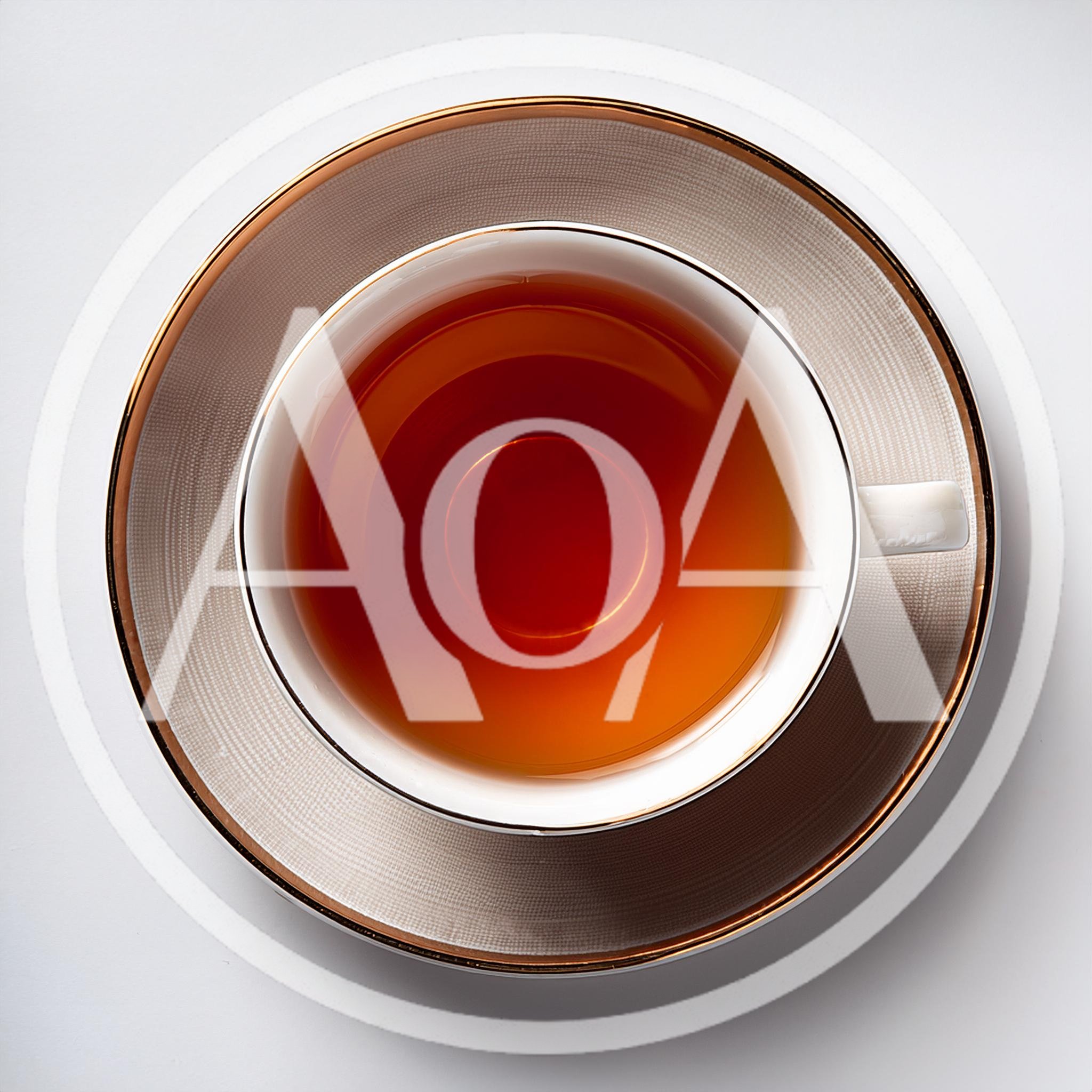 Top Down View Of A Tea Cup On A Saucer