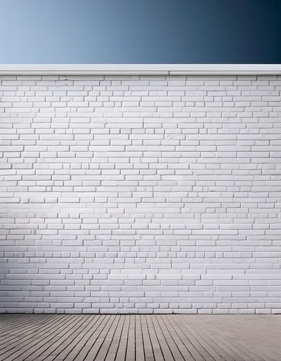 White Brick Wall With Wooden Floor Background