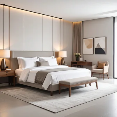 Modern Minimalist Bedroom Interior With Neutral Tones