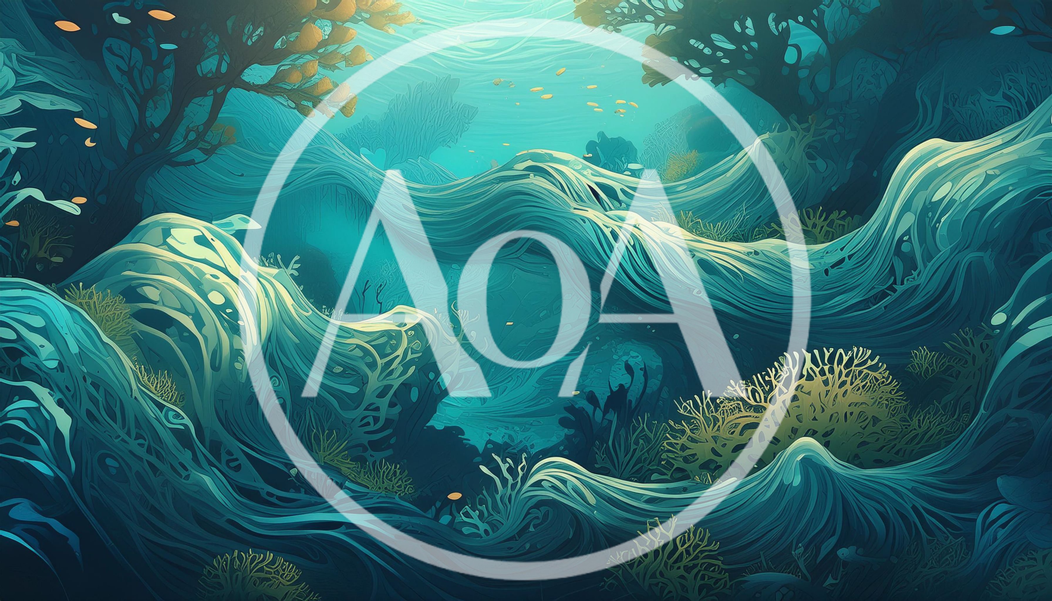 Abstract Underwater Coral Reef Ocean Scene