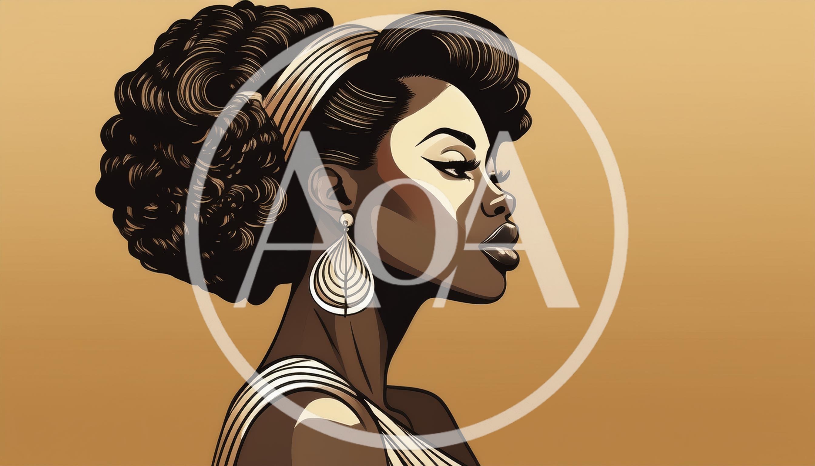 Stylized Portrait Of An Elegant African American Woman