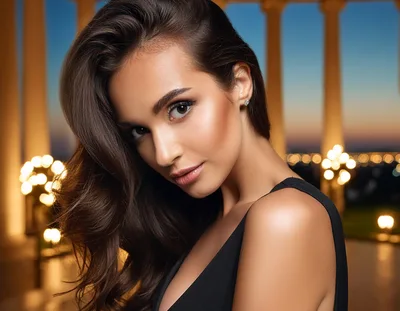Portrait Of A Beautiful Woman In Evening Wear