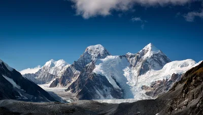 Majestic Snow Covered Peaks Of The Himalayan Mountains