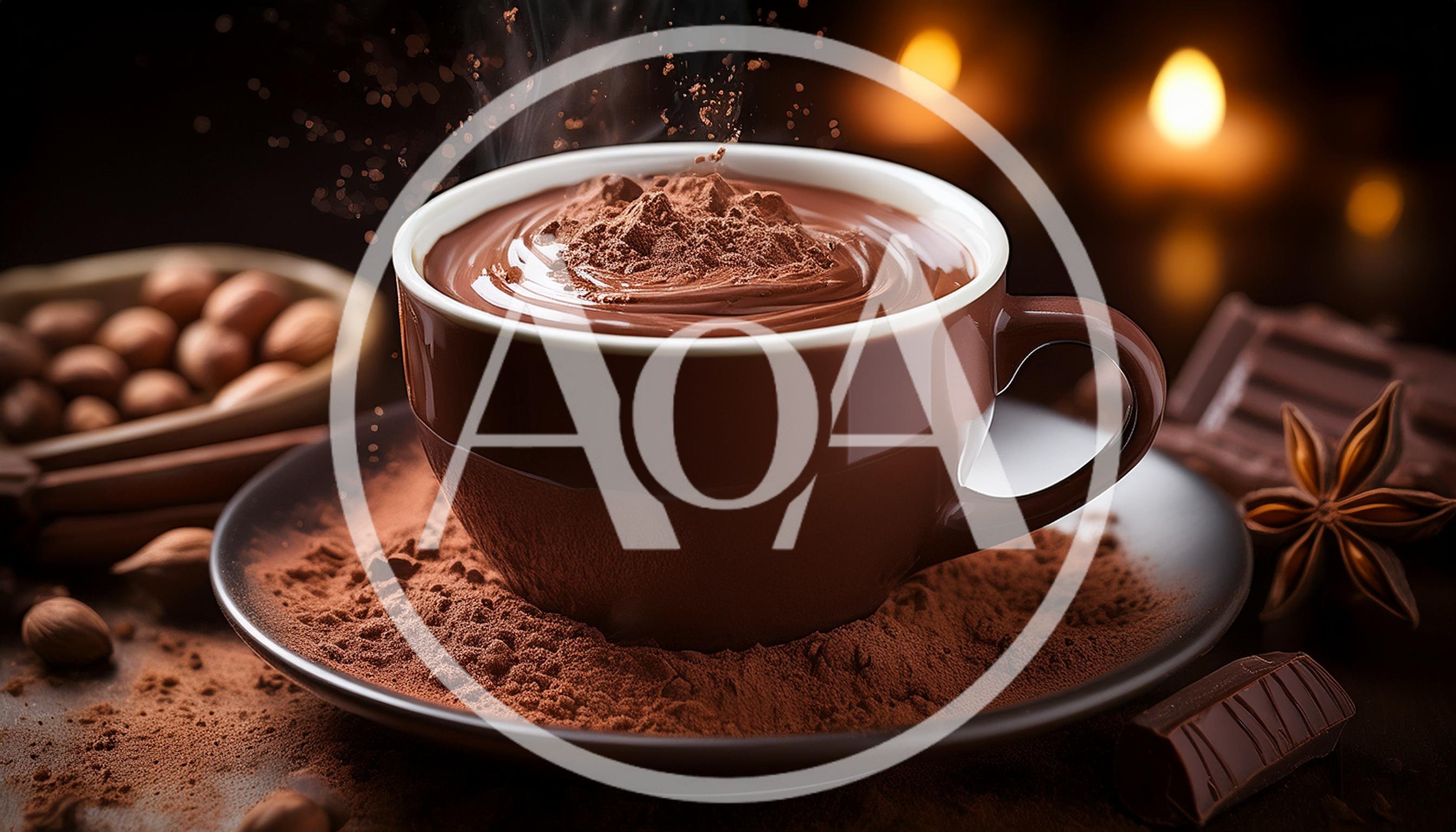 Steaming Cup Of Hot Chocolate With Cocoa Powder
