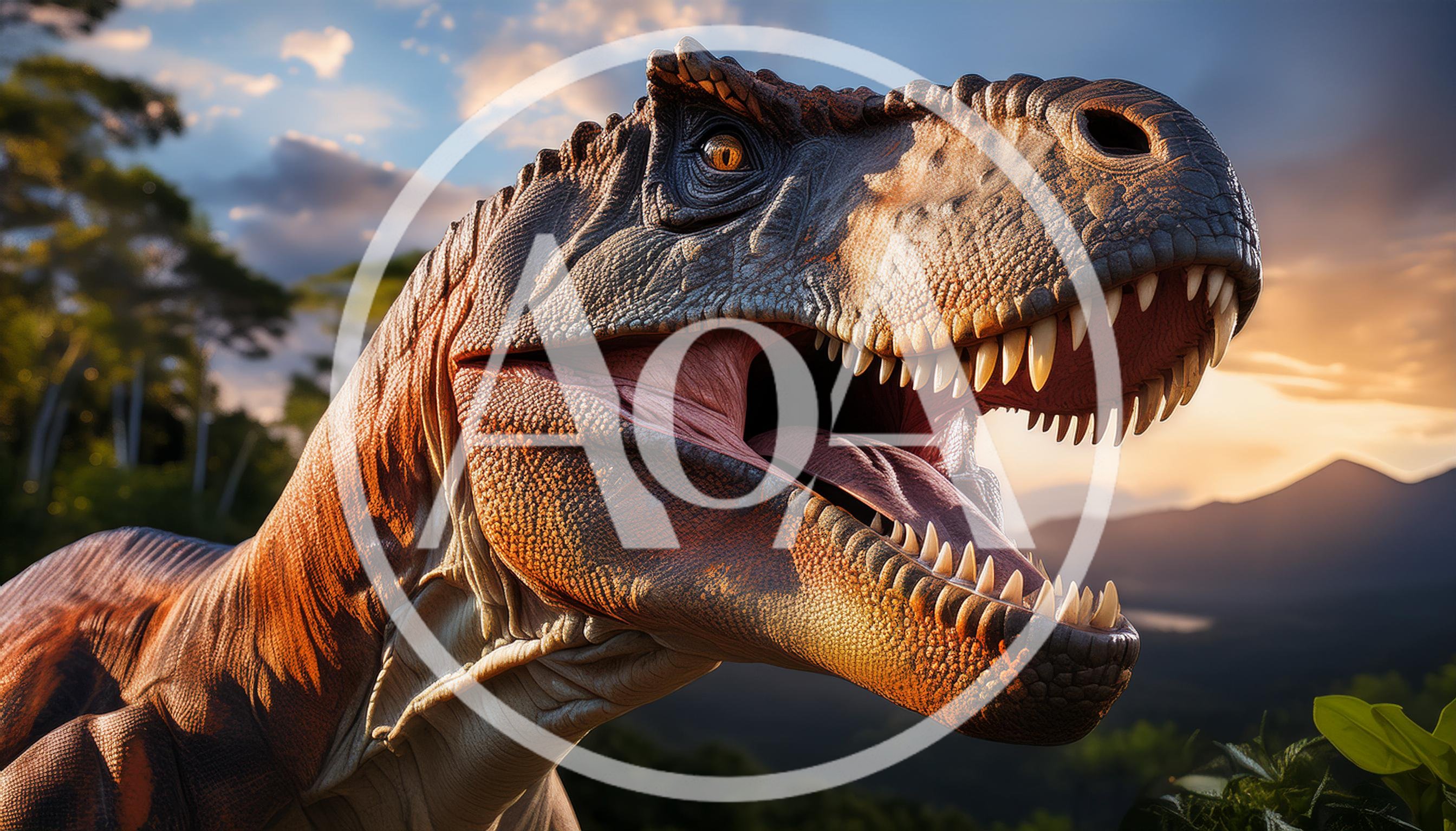 Close Up Portrait Of A Ferocious Tyrannosaurus Rex