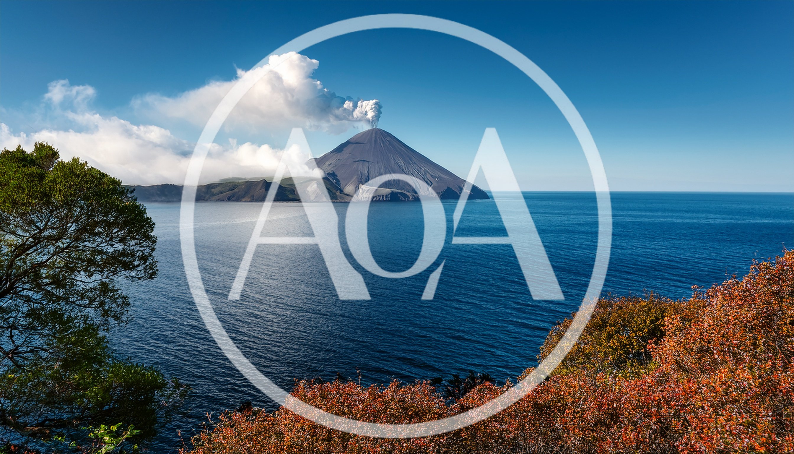 Active Volcano Erupting On A Remote Island