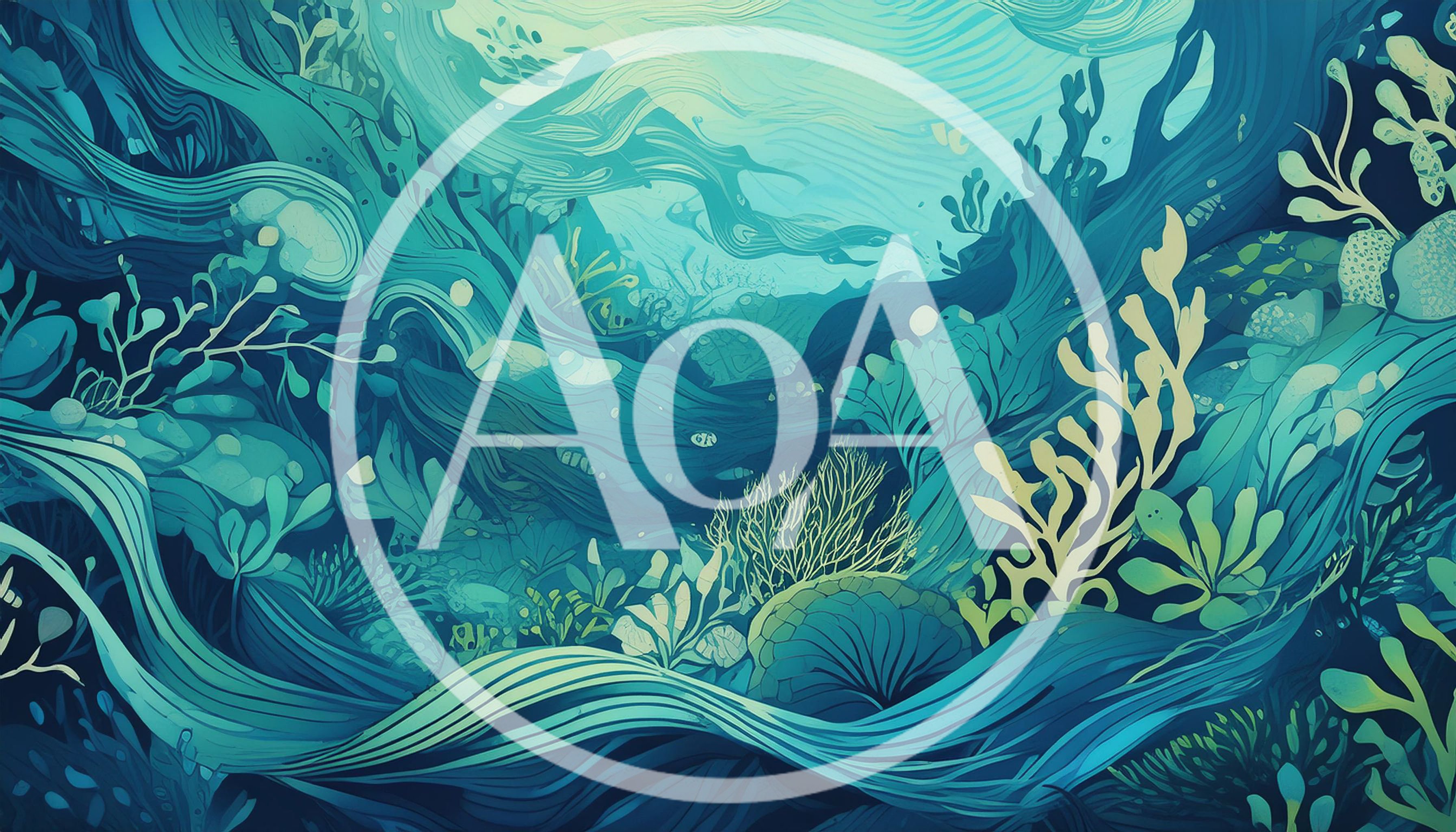 Abstract Underwater Coral Reef Digital Illustration