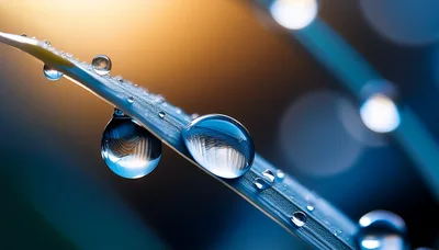 Dew Drops On A Blade Of Grass
