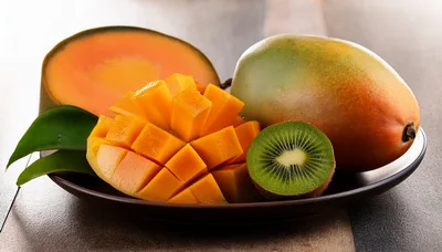 Fresh Mango and Kiwi Fruit Platter