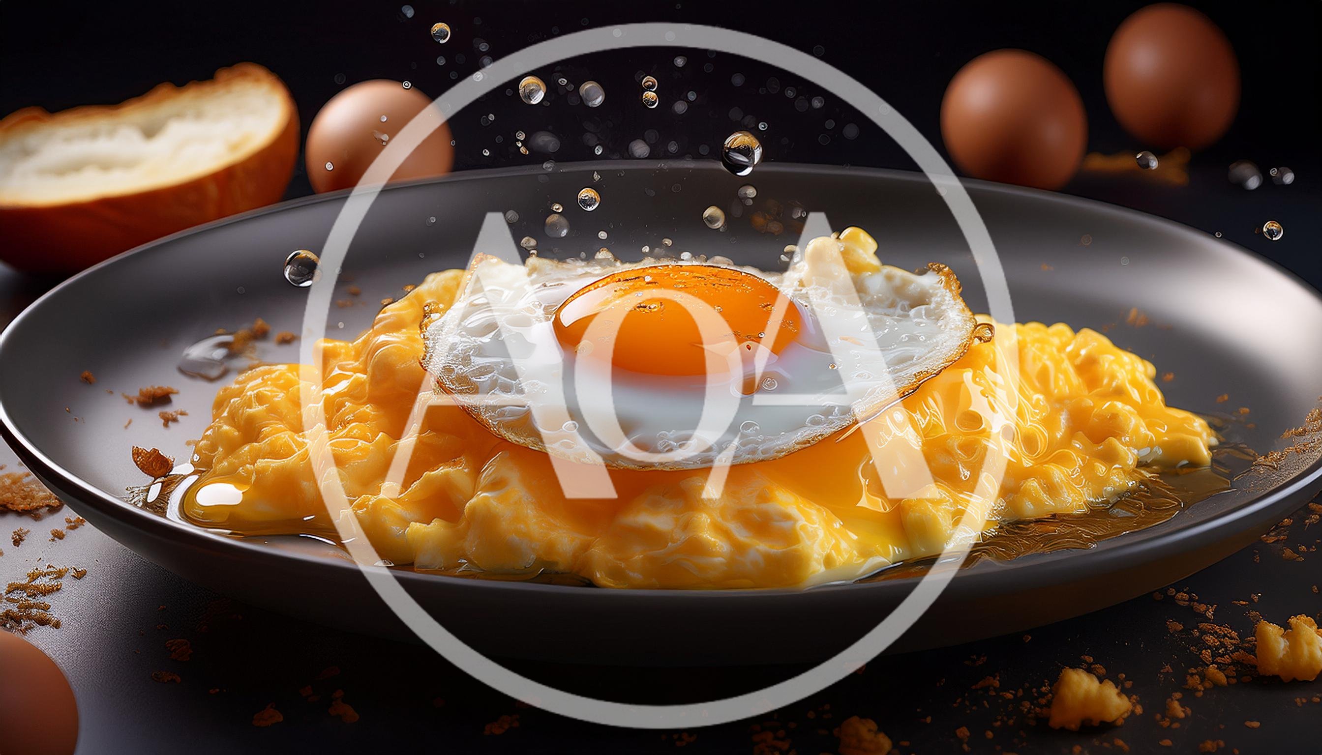 Fried Egg Resting On A Bed Of Scrambled Eggs