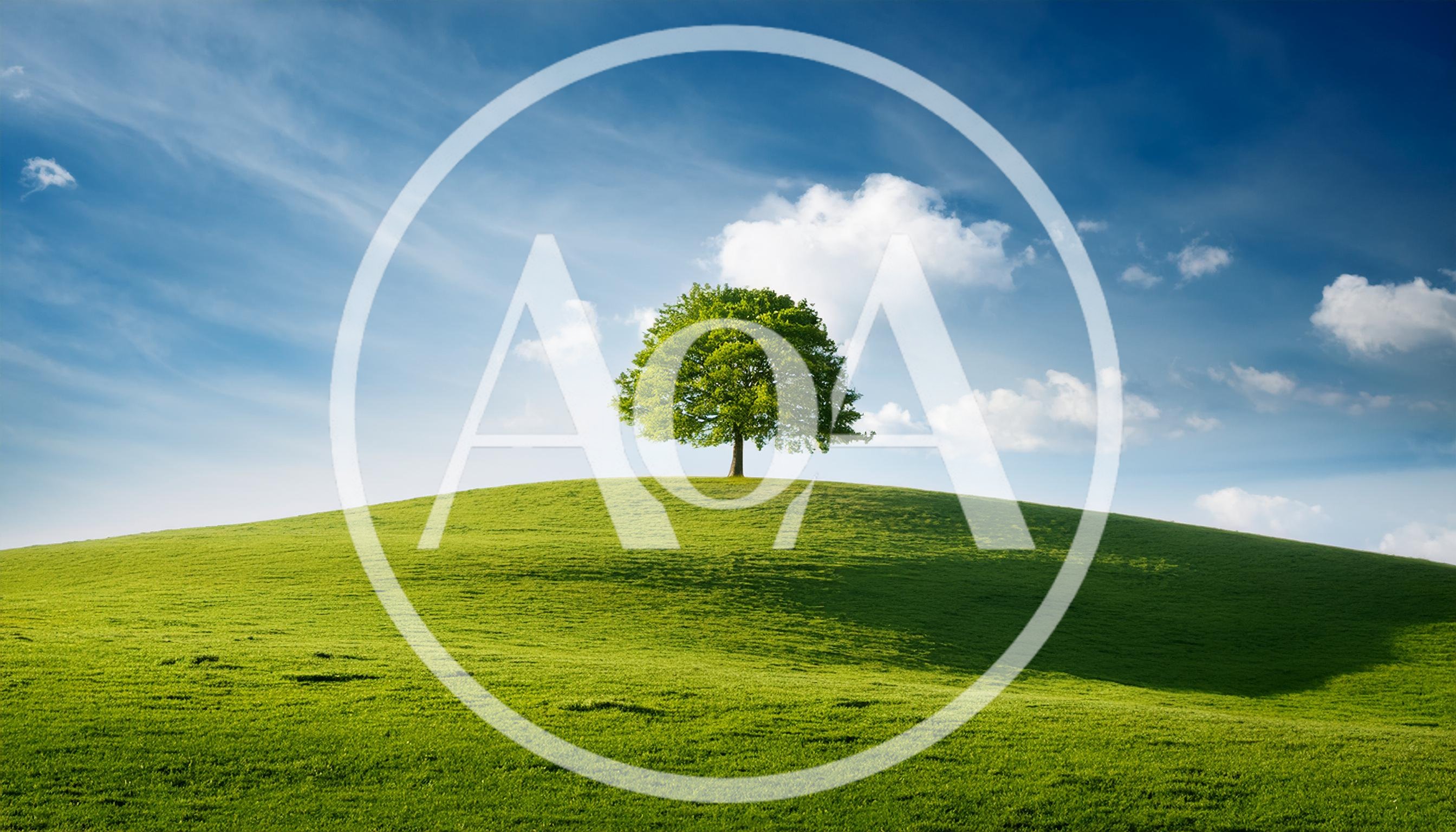 Solitary Green Tree On A Rolling Grassy Hill